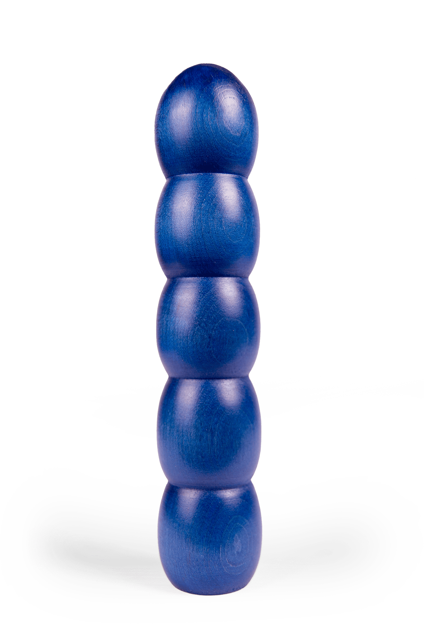 Burrli Blau Holzvibrator Holzdildo Rainbow Edition, handgefertigt von Holz-Knecht, farbenfrohes Design aus hochwertigem Naturholz.