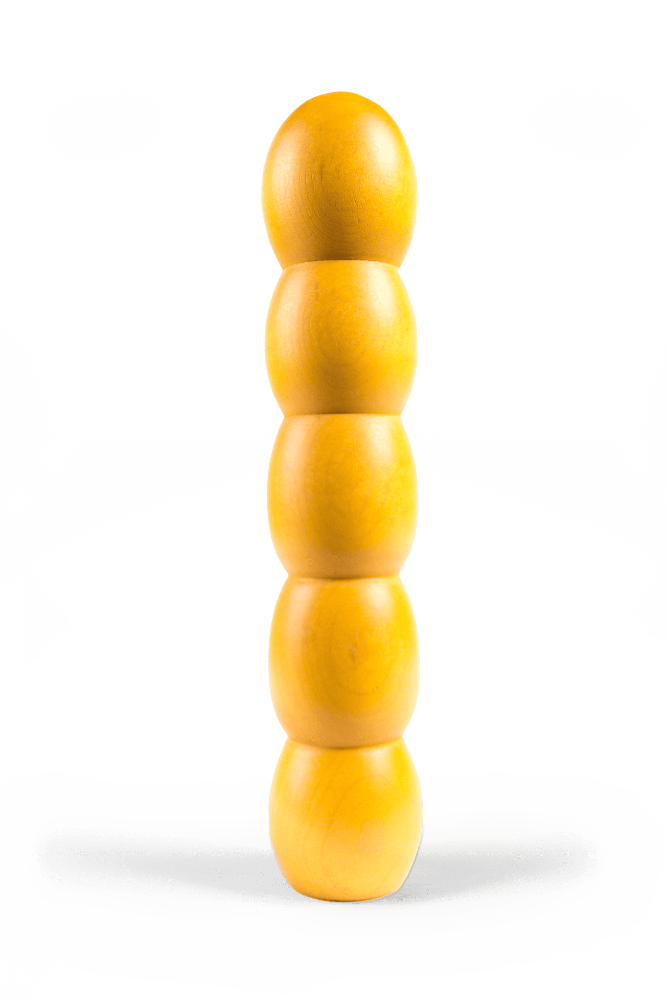 Burrli Gelb Holzvibrator Holzdildo Rainbow Edition, handgefertigt von Holz-Knecht, leuchtend gelbes Design aus nachhaltigem Naturholz.