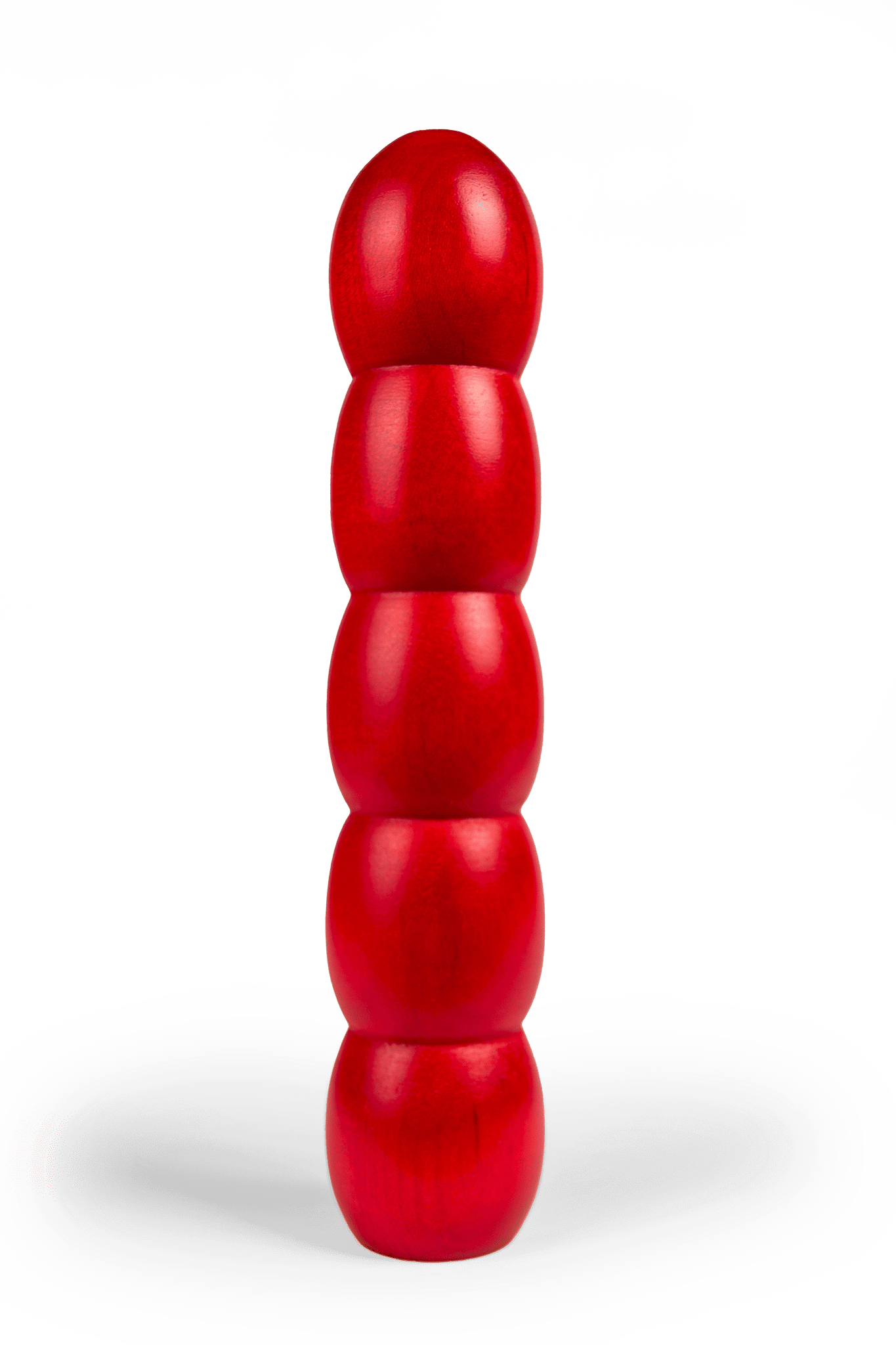 Burrli Rot Holzvibrator Holzdildo Rainbow Edition, von Holz-Knecht handgefertigt, mit intensiv rotem Finish aus edlem Naturholz.