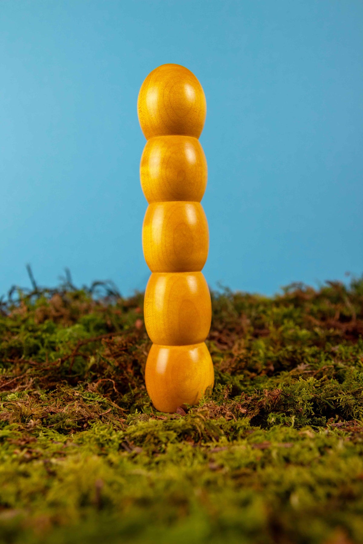 BURRLI gelb HOLZVIBRATOR Holzdildo Moos Natur || Rainbow Edition Holz-Knecht.at