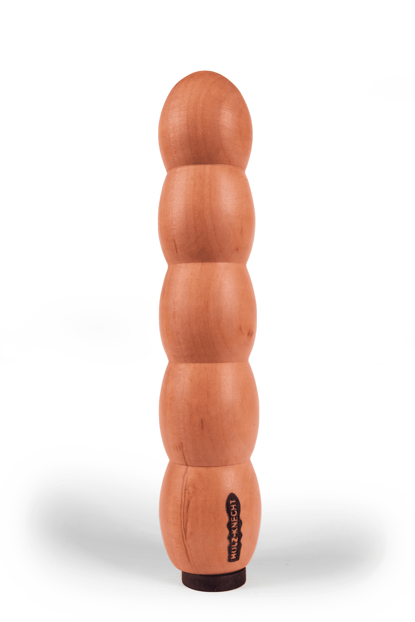 Nahaufnahme des Burrli Holzvibrators Holzdildo  Hoamatland 
 Edition, gefertigt aus nachhaltigem Birnen Holz, perfekt für natürliche Stimulation.