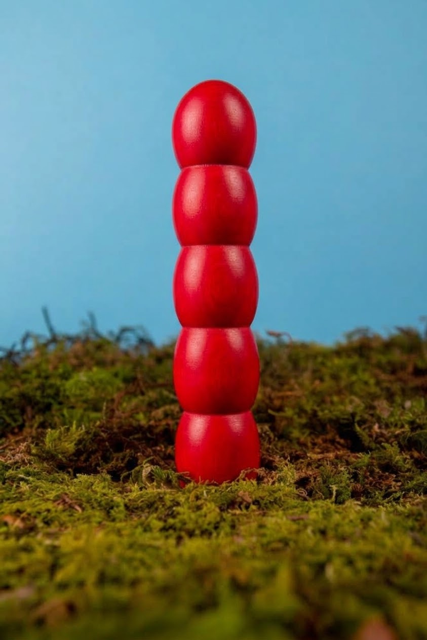 BURRLI rot HOLZVIBRATOR Holzdildo Moos Natur || Rainbow Edition Holz-Knecht.at
