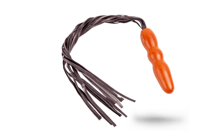 Knechtholz Dildo Peitsche Flogger – Summsi Edition aus Zwetschgenholz, handgefertigt, mit weichen Lederbändern für sanfte bis intensive Stimulation.