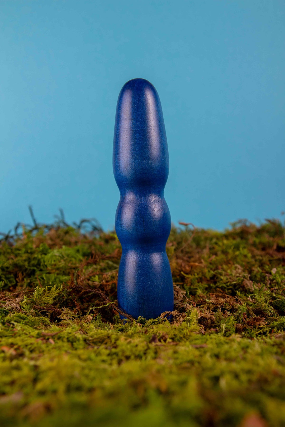 SUMMSI blau HOLZVIBRATOR Holzdildo Moos Natur || Rainbow Edition Holz-Knecht.at