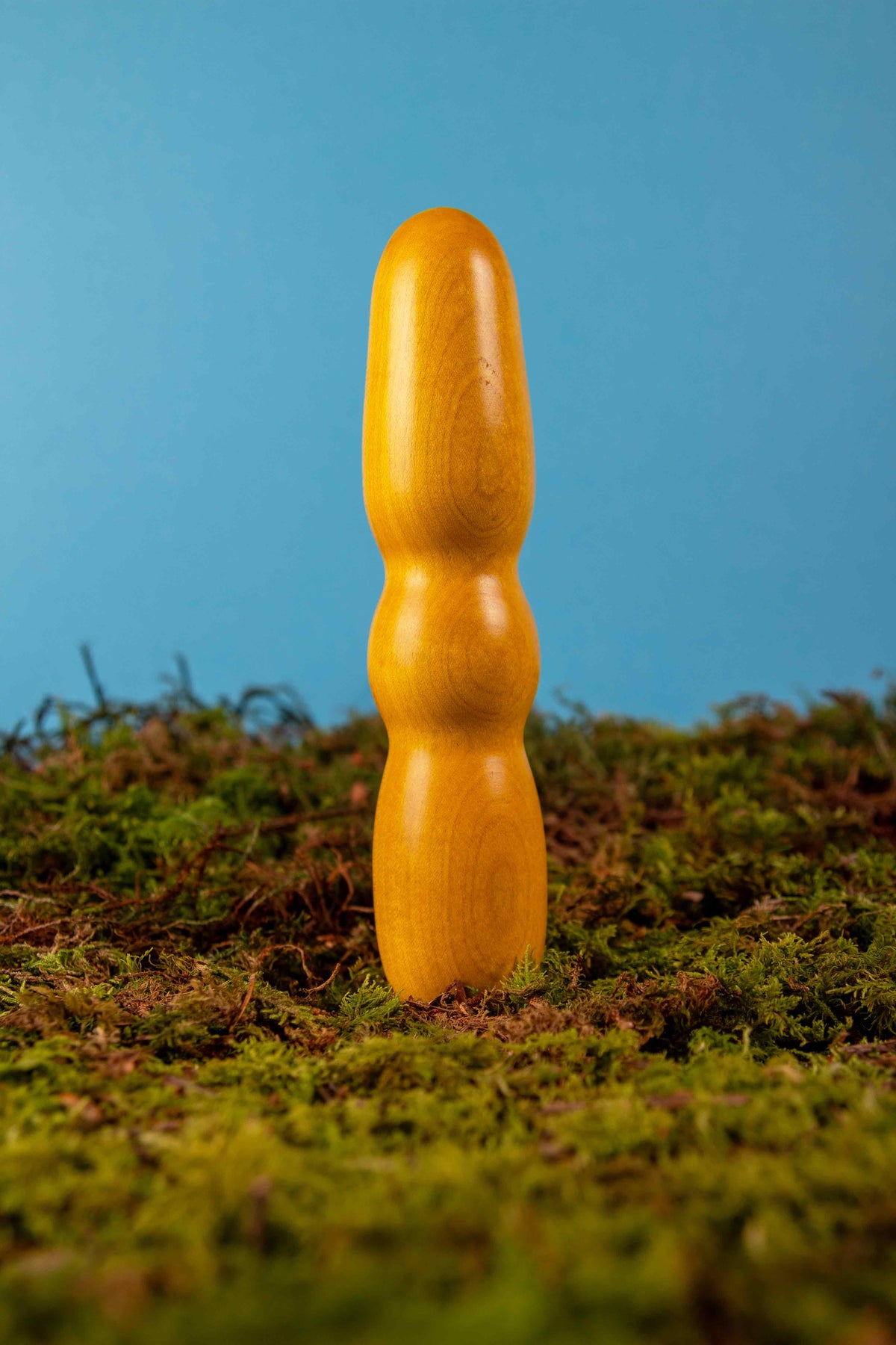 SUMMSI gelb HOLZVIBRATOR Holzdildo Moos Natur || Rainbow Edition Holz-Knecht.at