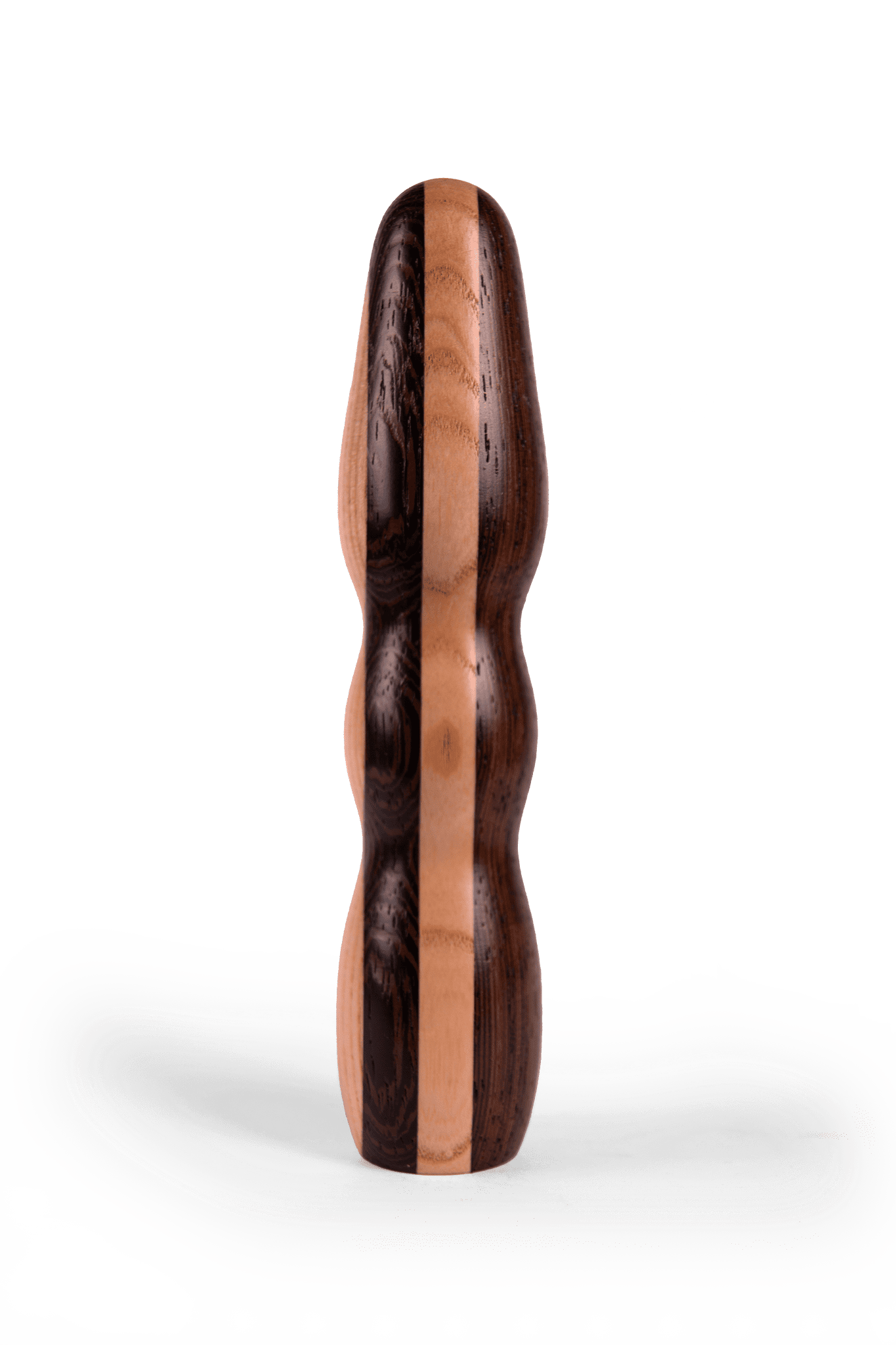 SUMMSI Holzvibrator Holzdildo  Edition, handgefertigter Holzdildo von Holz-Knecht, mit kontrastreichem schwarz-weißem Naturholzdesign.