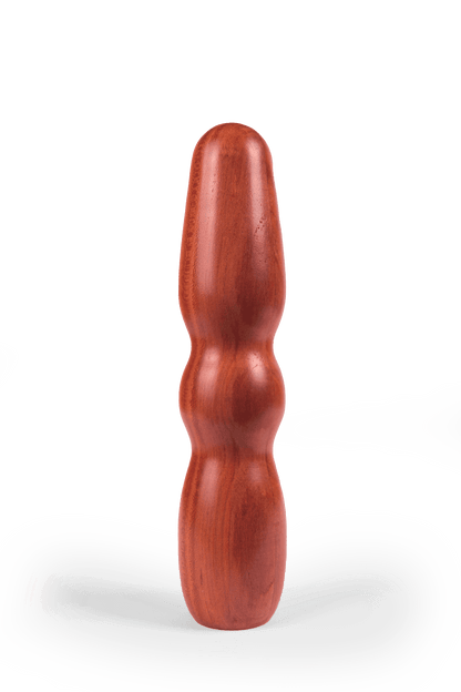 SUMMSI Holzvibrator Holzdildo Hoamatland Edition, gefertigt aus Zwetschgenholz, handgefertigtes Natur-Erotikspielzeug von Holz-Knecht für sanfte Stimulation.