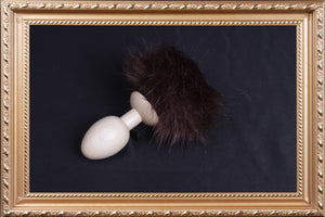 OACHKATZLSCHWOAF Ahorn Hase Braun || Wooden Furry Tail Anal Butt Plug Holz|| Fox Bunny Raccoon || Sex Toy || Handmade by Holz-Knecht.at