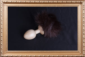 OACHKATZLSCHWOAF Zirbe Hase Braun || Wooden Furry Tail Anal Butt Plug Holz|| Fox Bunny Raccoon || Sex Toy || Handmade by Holz-Knecht.at
