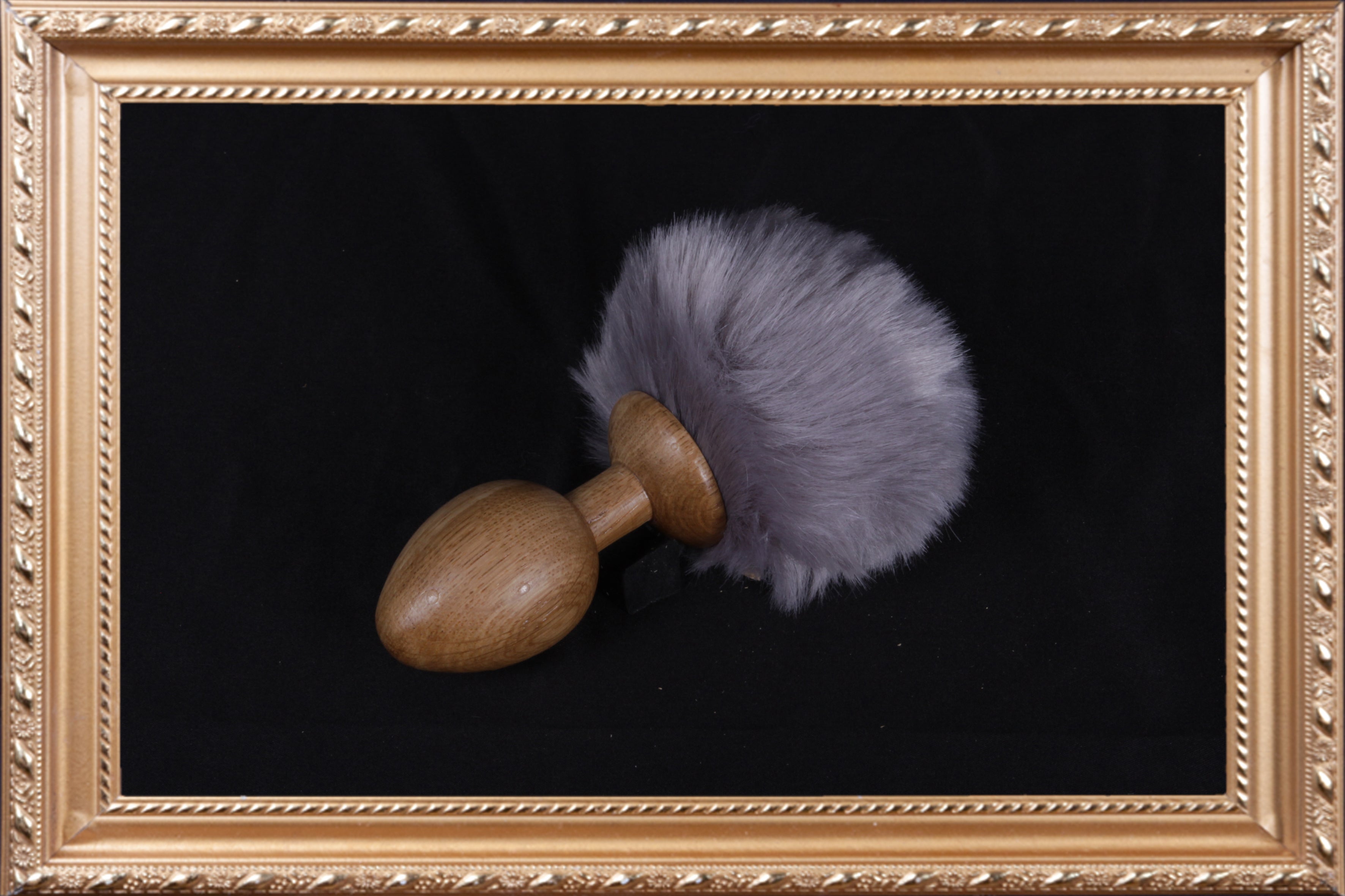 OACHKATZLSCHWOAF Eiche Hase Grau || Wooden Furry Tail Anal Butt Plug Holz|| Fox Bunny Raccoon || Sex Toy || Handmade by Holz-Knecht.at