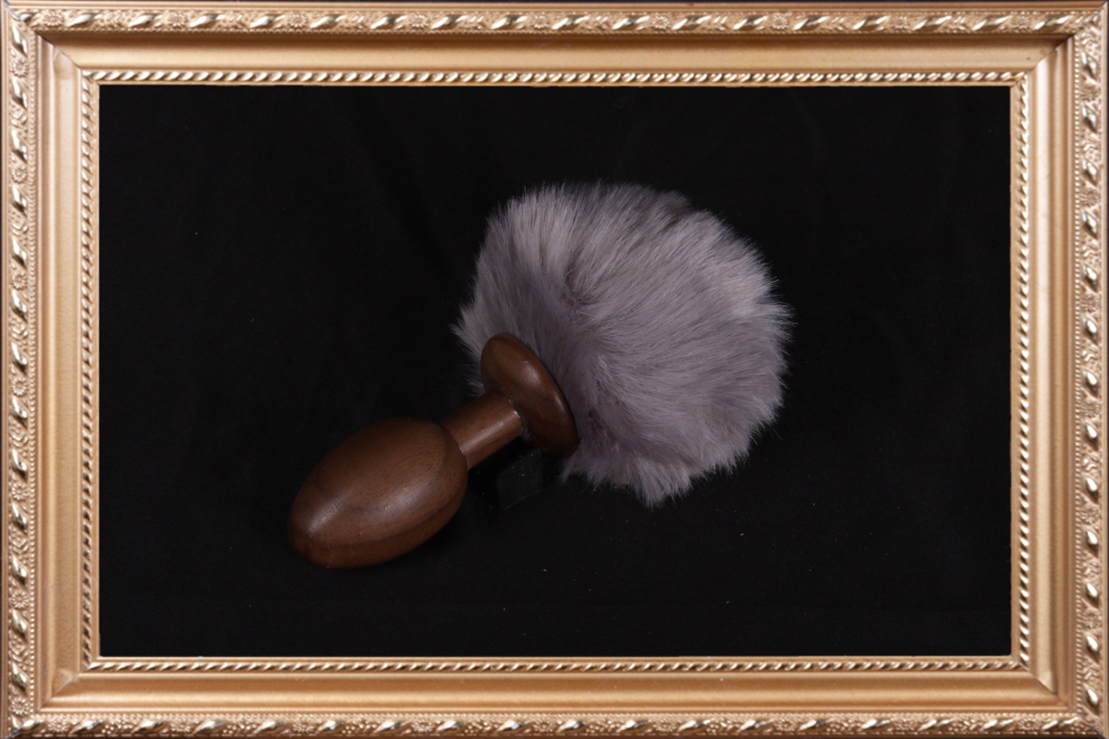 OACHKATZLSCHWOAF Nuss Hase Grau || Wooden Furry Tail Anal Butt Plug Holz|| Fox Bunny Raccoon || Sex Toy || Handmade by Holz-Knecht.at